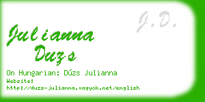 julianna duzs business card